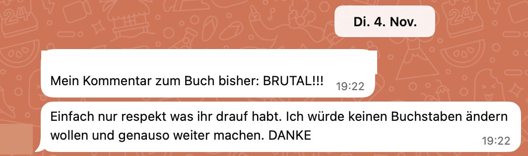 Live-Feedback während eines Buchprojekts