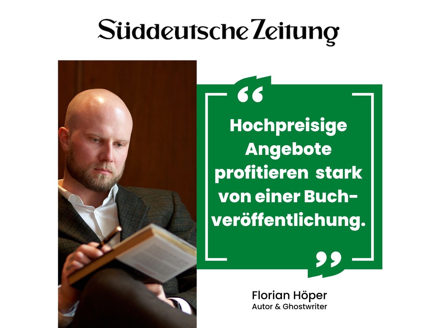 Süddeutsche Zeitung — Florian Höper: Hochpreisige Angebote profitieren stark von einer Buchveröffentlichung
